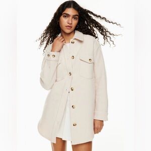 NWT Wilfred Ganna shirt jacket heather bone merino wool shacket aritzia